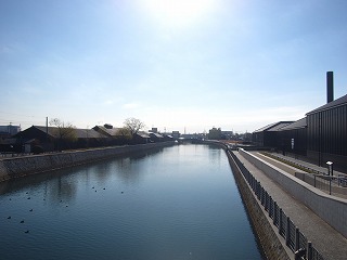 冬の半田運河の風景