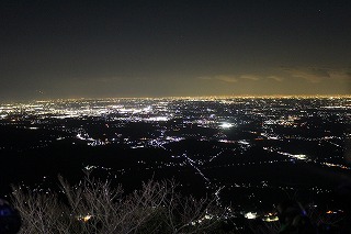 筑波山頂から見た関東平野の夜景