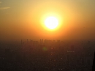 東京スカイツリーから見た夕照