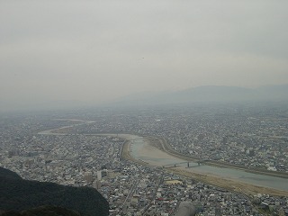 岐阜城から見下ろした長良川の風景