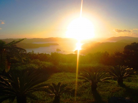 大島海峡の夕日