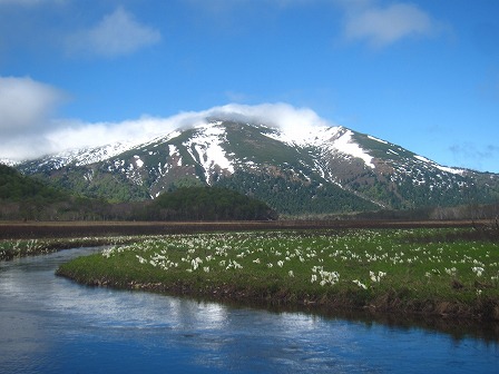 下ノ大堀川と至仏山