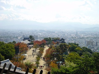 松山城から見た松山市街地遠景