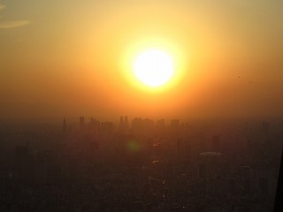 東京スカイツリーから見た夕照