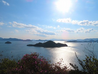 大久野島から眺めた瀬戸内海の風景