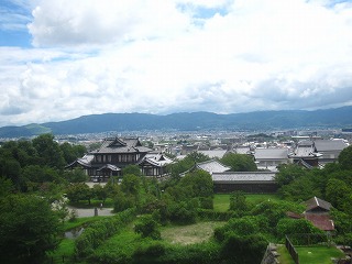 郡山城天守から郡山市街地と大和青垣を望む風景