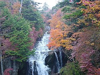 奥日光、竜頭の滝の紅葉の風景