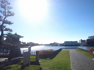 旧東海道・七里の渡し跡の風景