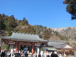 大山阿夫利神社、早春の風景